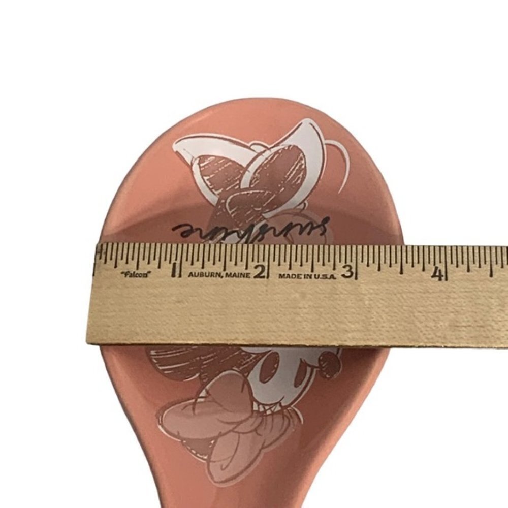 Disney Minnie Mouse Spoon Rest Ceramic Hello Sunshine NWT Mid Century Pink Coral - Picture 9 of 15